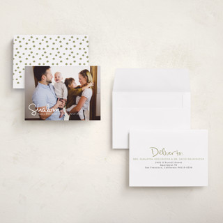 This is a snow hanukkah cards with standard by Akweley Creative called simply shalom printing on recycled smooth signature in petite