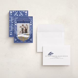 This is a winter sky hanukkah cards with standard by Grae called season of miracles printing on recycled smooth signature in petite