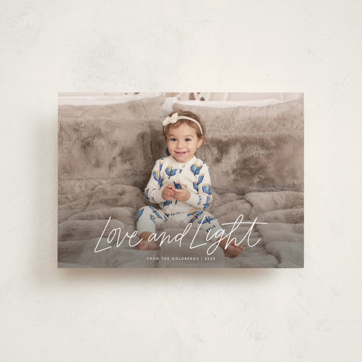 Scripty Love and Light Hanukkah Petite Cards by Kristen Magee Minted