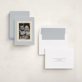 This is a sky hanukkah cards with standard by Beth Vassalo called timeless stripes printing on recycled smooth signature in standard