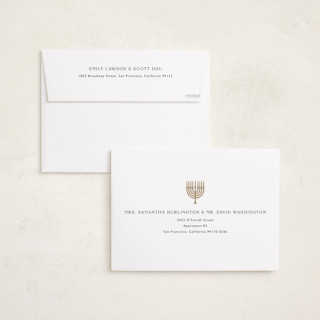 This is a onyx hanukkah cards with standard by Benita Crandall called the modernist printing on recycled smooth signature in standard