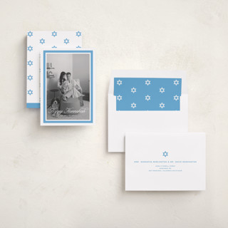 This is a sky hanukkah cards with standard by Pati Cascino called miracle printing on recycled smooth signature in standard