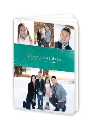 This is a evergreen holiday booklette cards with standard by Hooray Creative called sparkling wine printing on signature80 in booklette