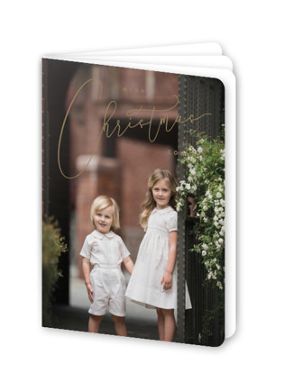 This is a golden holiday booklette cards with standard by Kristie Kern called vintage elegance printing on signature80 in booklette