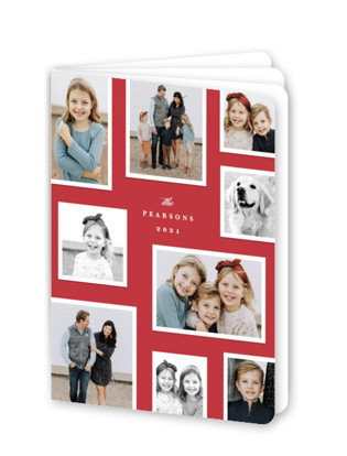 This is a berry holiday booklette cards with standard by Hooray Creative called modern snapshots printing on signature80 in booklette