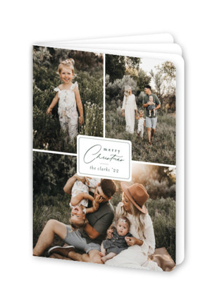 This is a pine holiday booklette cards with standard by Brianne Larsen called badge printing on signature80 in booklette