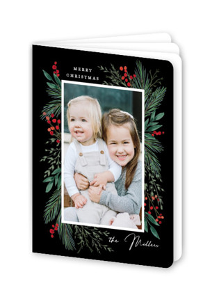 This is a midnight holiday booklette cards with standard by Amy Kross called cedar lane printing on signature80 in booklette