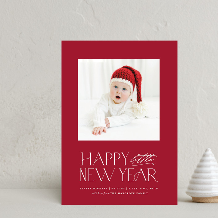 little Holiday Birth Announcement Petite Cards by Sarah Brown Minted