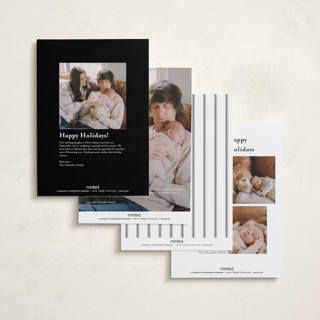 This is a snow babys first christmas with standard by Everett Paper Goods called merrier this year printing on recycled smooth signature in petite