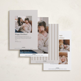 This is a toffee babys first christmas with standard by Everett Paper Goods called merrier this year printing on recycled smooth signature in petite