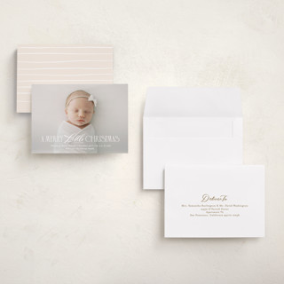 This is a snowflake babys first christmas with standard by Julie Murray called new little one printing on recycled smooth signature in petite