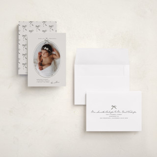 This is a pine babys first christmas with standard by Maja Cunningham called more joy printing on recycled smooth signature in petite