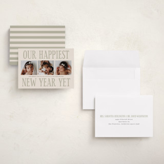 This is a champagne babys first christmas with standard by Corinne Malesic called something kind of wonderful printing on recycled smooth signature in petite