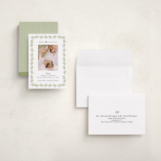 This is a mistletoe babys first christmas with standard by Julie Murray called little christmas printing on recycled smooth signature in petite