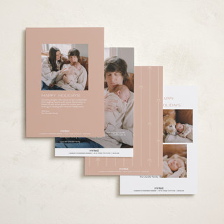 This is a blush babys first christmas with standard by Ellen Schlegelmilch called first christmas monogram printing on recycled smooth signature in petite