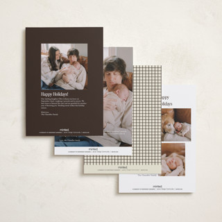 This is a champagne babys first christmas with standard by Jenna Holcomb called news printing on recycled smooth signature in petite