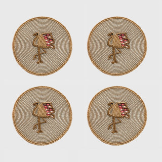 This is a gold tableware by Joanna Buchanan called flamingo coasters in standard