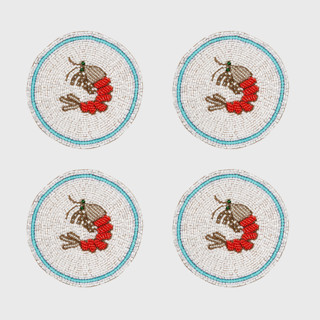 This is a multicolor tableware by Joanna Buchanan called shrimp coaster set in standard
