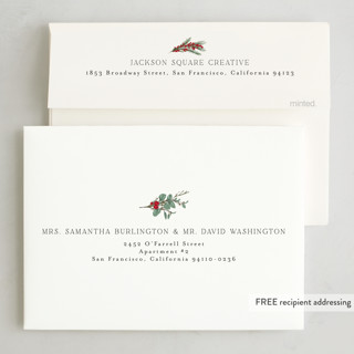 This is a candy cane business holiday cards with foil pressed by Susan Moyal called peace on earth printing on signature in standard
