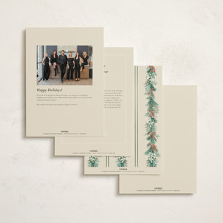 This is a vanilla business holiday cards with foil pressed by frau brandt called natural wreath printing on signature in standard