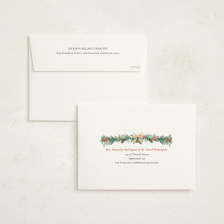 This is a vanilla business holiday cards with foil pressed by frau brandt called natural wreath printing on signature in standard
