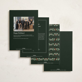 This is a evergreen business holiday cards with foil pressed by Kristen Smith called festive trim printing on signature in standard