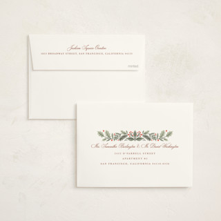 This is a antique business holiday cards with foil pressed by Kristen Smith called festive trim printing on signature in standard