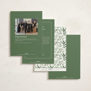 This is a pine needle business holiday cards with foil pressed by Susan Moyal called pine wreath printing on signature in standard