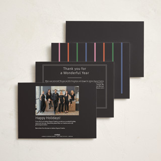 This is a midnight business holiday cards with foil pressed by Inkblot Design called number game printing on signature in standard