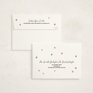 This is a midnight business holiday cards with foil pressed by Inkblot Design called number game printing on signature in standard