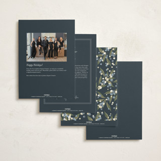 This is a frost business holiday cards with foil pressed by Jackie Crawford called ribbon bouquet printing on signature in standard