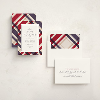 This is a marine business holiday cards with standard by Chris Griffith called plaid suit holiday printing on signature in standard