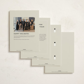 This is a eggnog business holiday cards with standard by Louise Kay called holiday team printing on signature in standard