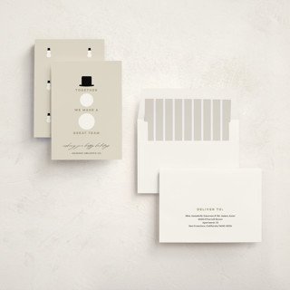 This is a eggnog business holiday cards with standard by Louise Kay called holiday team printing on signature in standard