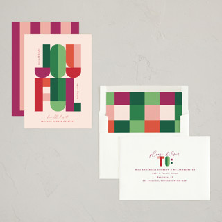 This is a holly berry business holiday cards with standard by Lisa McLean called merry and bright letters printing on signature in standard