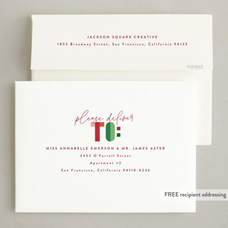 This is a holly berry business holiday cards with standard by Lisa McLean called merry and bright letters printing on signature in standard