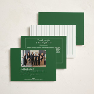 This is a pine business holiday cards with standard by Amy Kross called grateful hearts printing on signature in standard