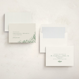 This is a pine business holiday cards with standard by Amy Kross called grateful hearts printing on signature in standard