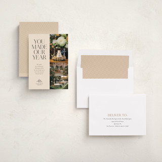 This is a vanilla business holiday cards with standard by Kamala Nahas called you made our year printing on recycled smooth signature in standard