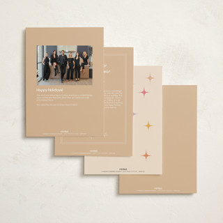 This is a champagne business holiday cards with standard by Igor called joyful geometry printing on signature in standard