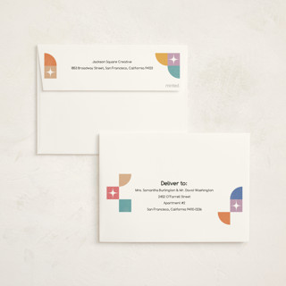 This is a champagne business holiday cards with standard by Igor called joyful geometry printing on signature in standard