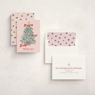 This is a winter rose business holiday cards with standard by Holly Whitcomb called vintage candlelit tree printing on signature in standard