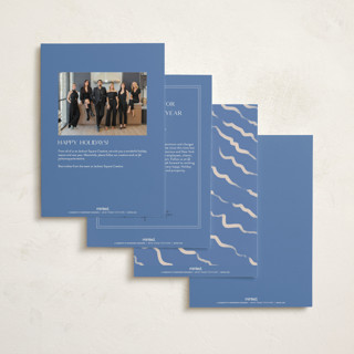 This is a sapphire business holiday cards with standard by Vera Lim called painted ornament printing on signature in standard