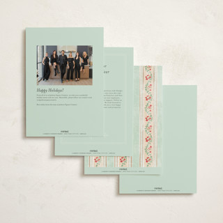 This is a mint business holiday cards with standard by Kamala Nahas called botanical border printing on signature in standard