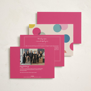 This is a rainbow business holiday cards with standard by Morgan Kendall called confetti printing on signature in standard