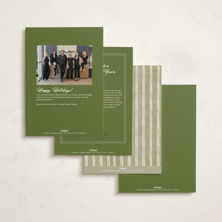 This is a pine business holiday cards with standard by Creo Study called preppy gratitude printing on signature in standard