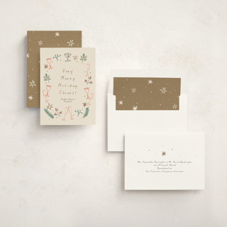 This is a champagne business holiday cards with standard by Ani Somi called a very merry holiday cheers printing on signature in standard