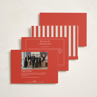 This is a cherry glaze business holiday cards with standard by Morgan Kendall called garland printing on signature in standard