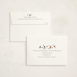 This is a eggshell business holiday cards with standard by chocomocacino called jordgubbstårta printing on signature in standard