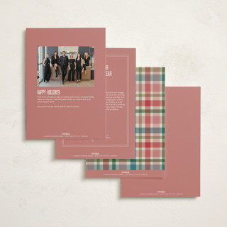 This is a cheerful business holiday cards with standard by Deborah Chou called healthy and happy printing on signature in standard